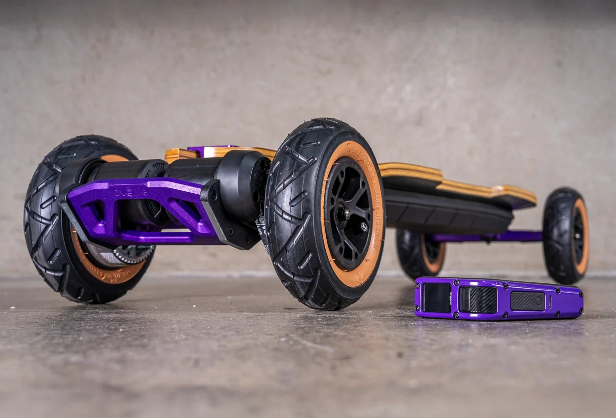 Diablo Bamboo All Terrain Purple Series Electric Skateboard - Image 3