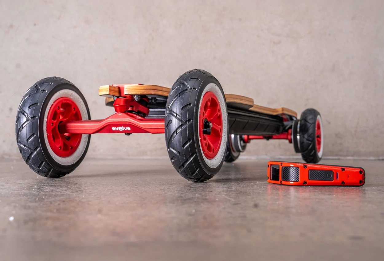 Diablo Bamboo All Terrain Red Series Electric Skateboard - Image 12