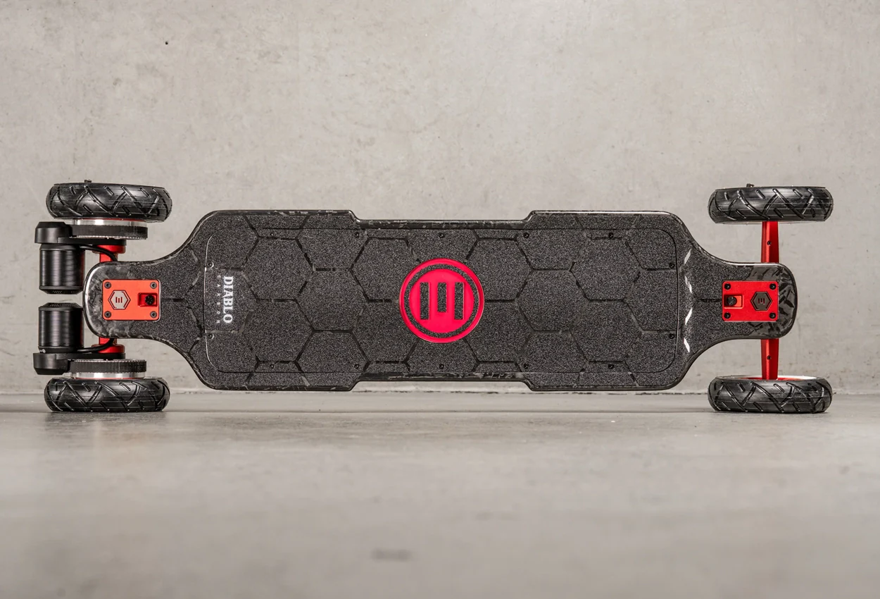 Diablo Carbon All Terrain Red Series Electric Skateboard - Image 6